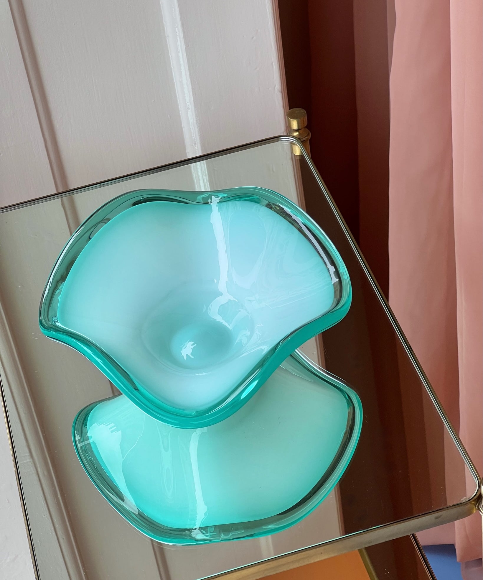 Vintage opal green Murano bowl