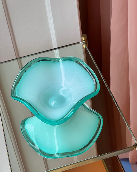 Vintage opal green Murano bowl