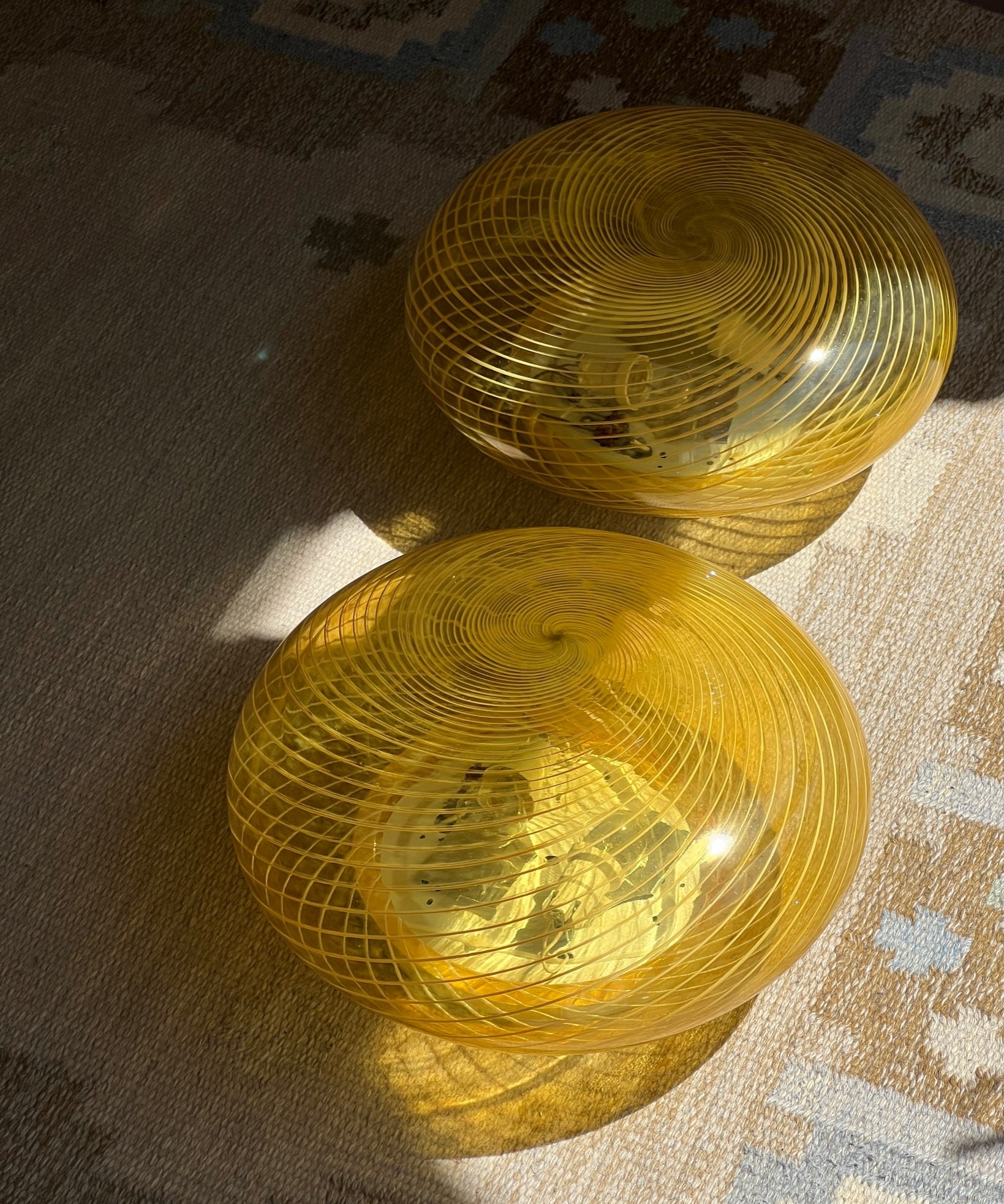 Vintage Murano yellow/clear ceiling/wall lamp (D38)
