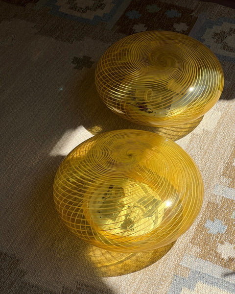 Vintage Murano yellow/clear ceiling/wall lamp (D38) (2 available)