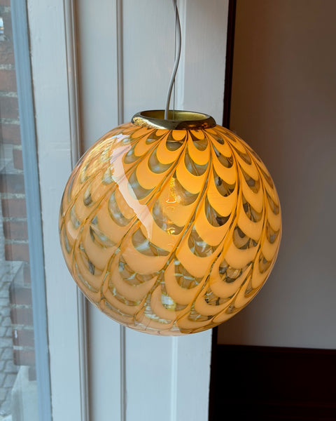 Vintage golden clear Murano ceiling lamp (D35)