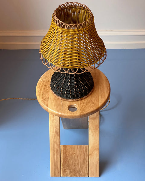 Vintage french rattan table lamp