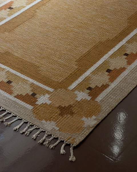 Vintage flat weave rug by Ingegerd Silow (IS)