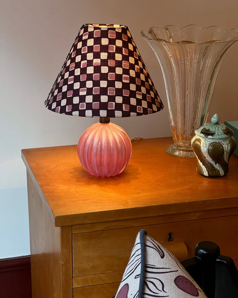 Vintage pink Murano table lamp (incl. lampshade)