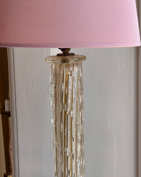 Vintage golden/clear Murano table lamp (with shade)