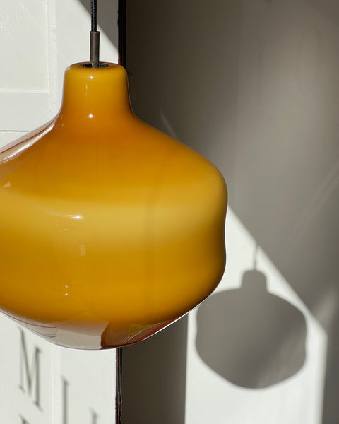 Vintage Massimo Vignelli Venini amber ceiling lamp