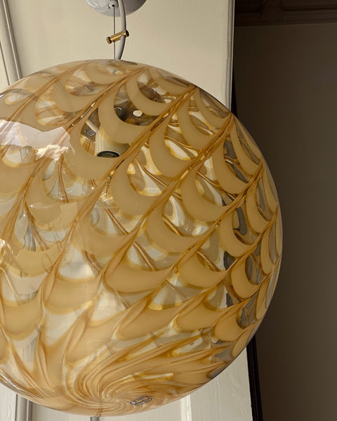 Vintage golden clear Murano ceiling lamp (D40)