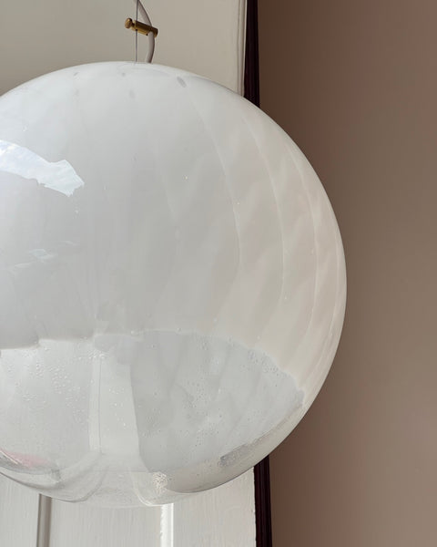 Vintage white clear Murano ceiling lamp (D35)