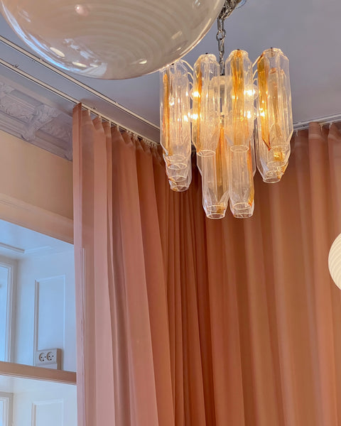 Vintage Murano golden/clear chandelier