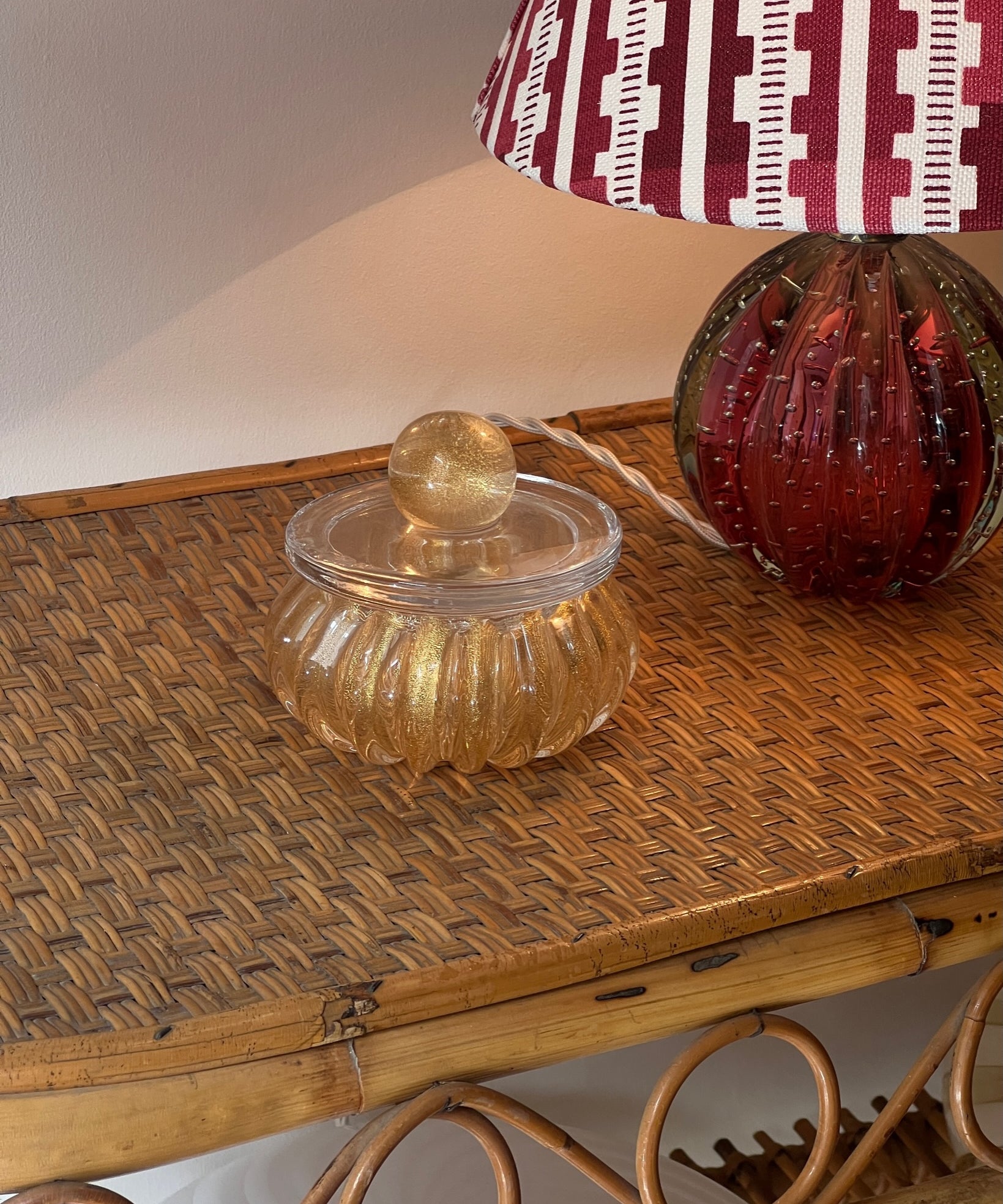 Vintage golden Murano bonbonniere