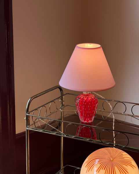 Vintage red Murano table lamp