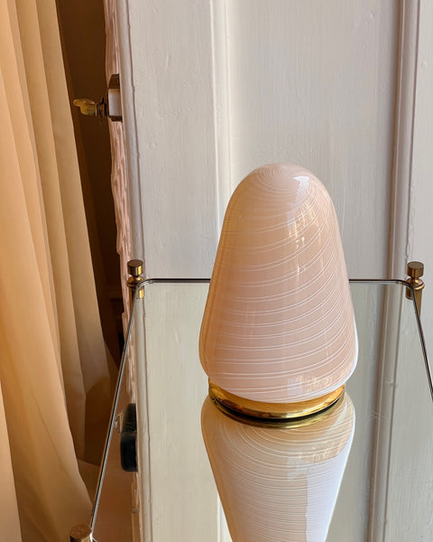 Vintage cream swirl Murano table lamp