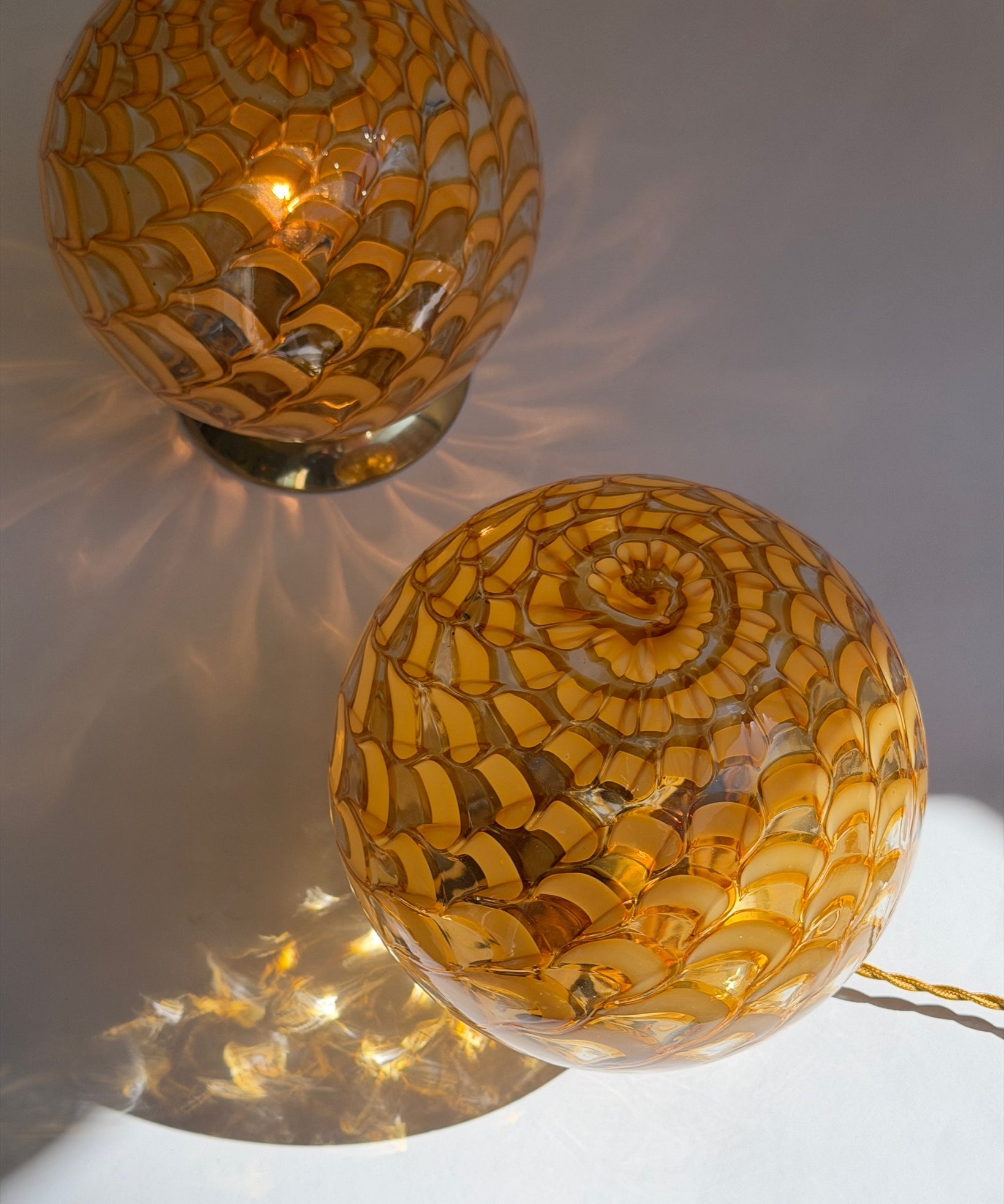 Vintage golden clear Murano table lamp (2 available)