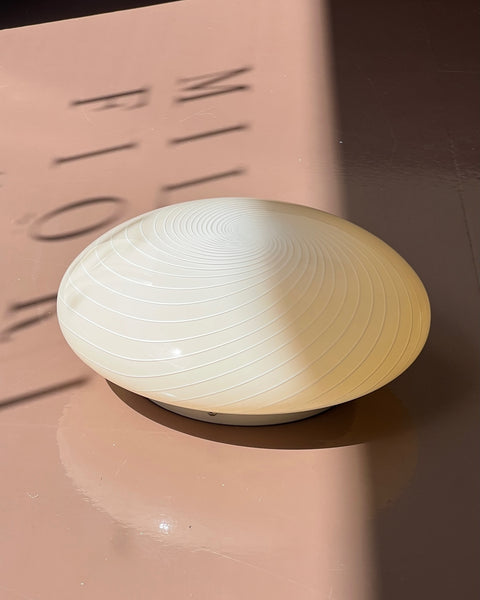 Vintage Murano cream/white swirl ceiling/wall lamp (D28)