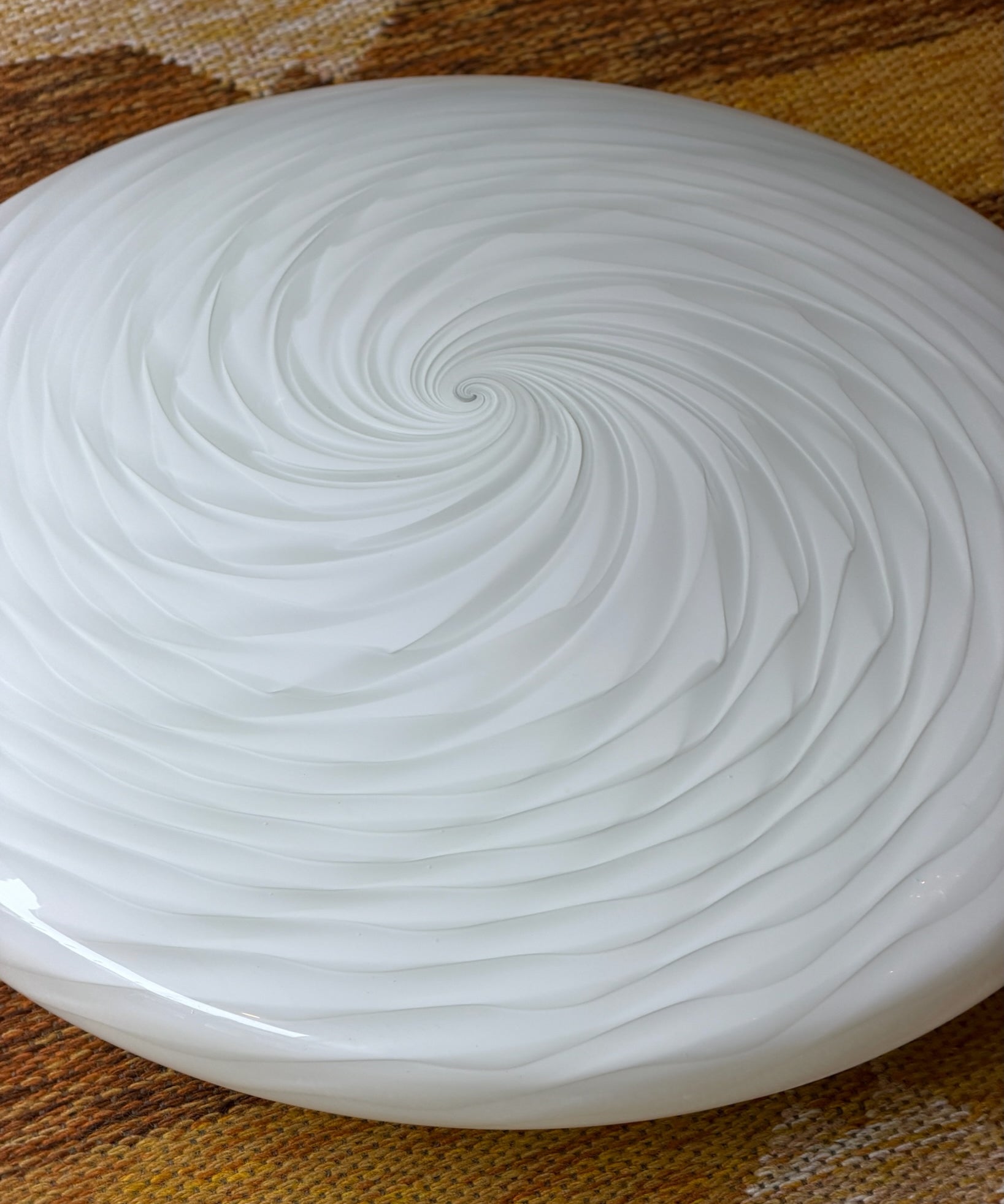 Vintage Murano white swirl ceiling/wall lamp