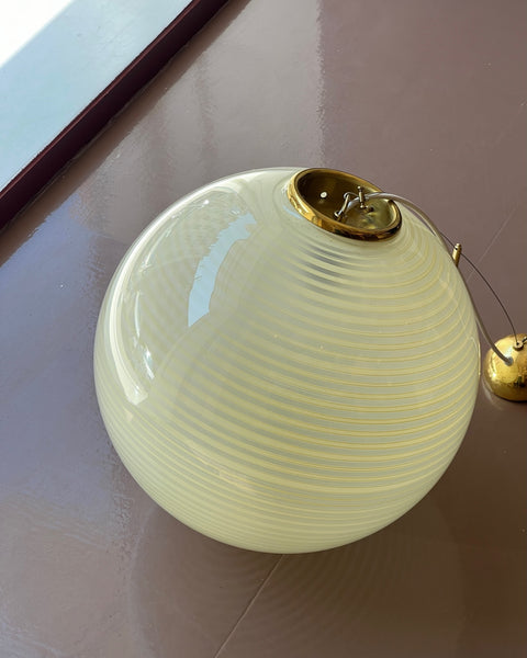 Vintage yellow/cream swirl Murano ceiling lamp (D40)