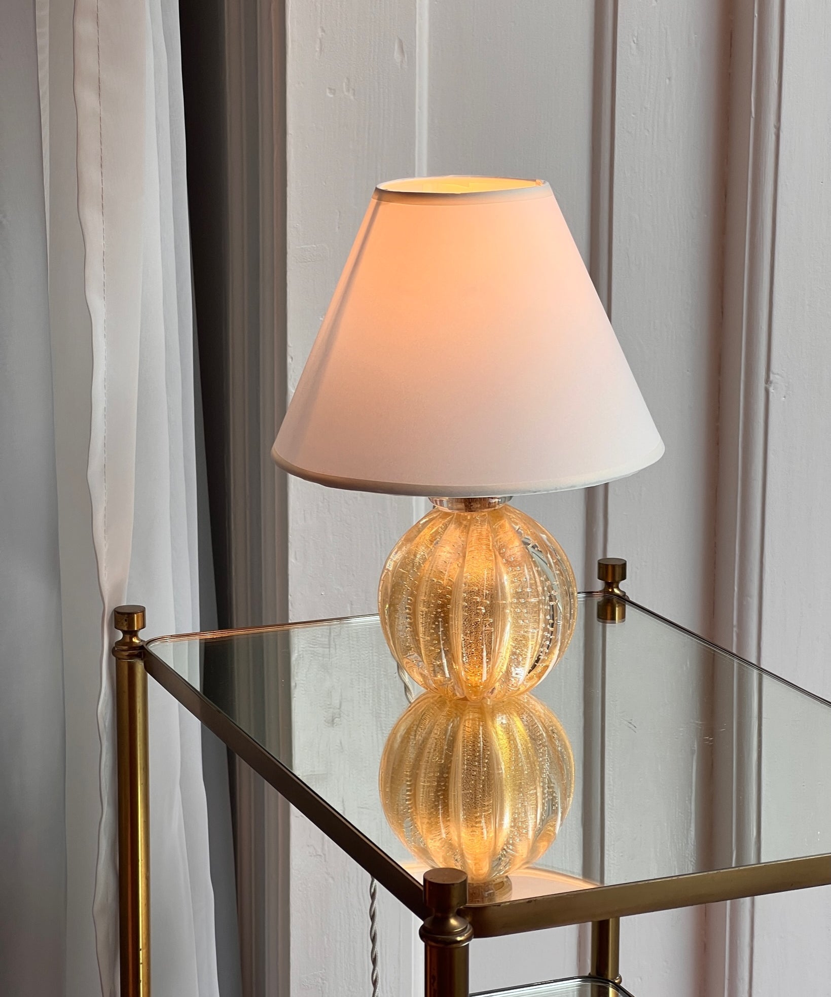 Vintage clear/golden Murano table lamp