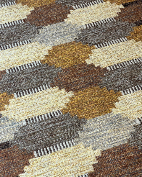 Vintage brown flat weave rug by Ulla Parkdal (UP)