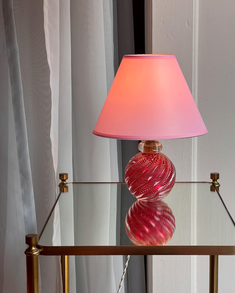 Vintage red swirl Murano table lamp