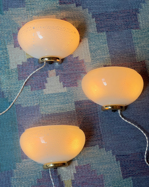 Vintage white/silver Murano wall lamp (3 available)