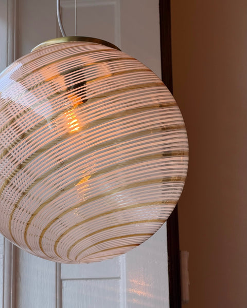 Vintage golden clear Murano ceiling lamp (D40)