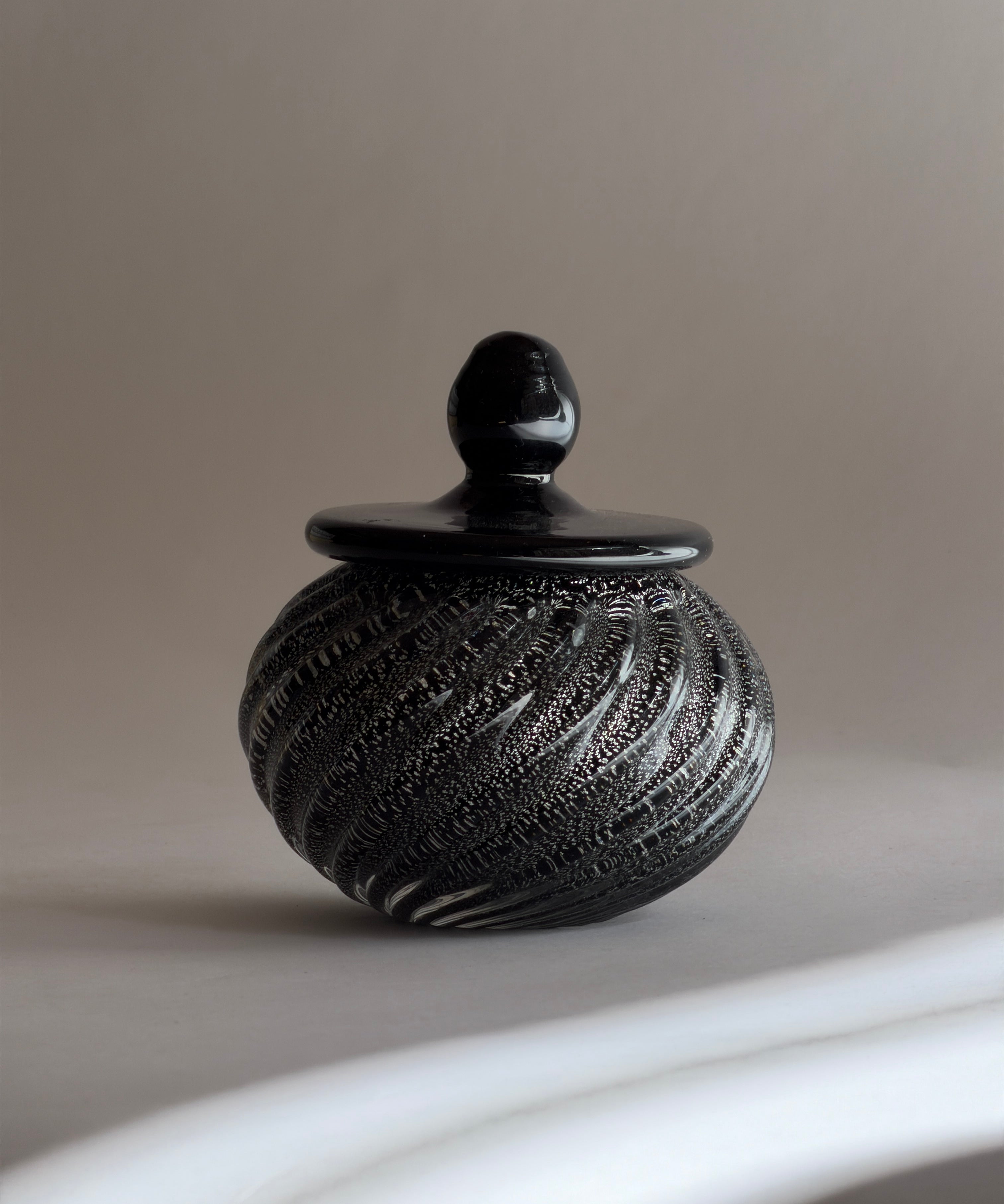 Vintage silver / dark purple Murano bonbonniere