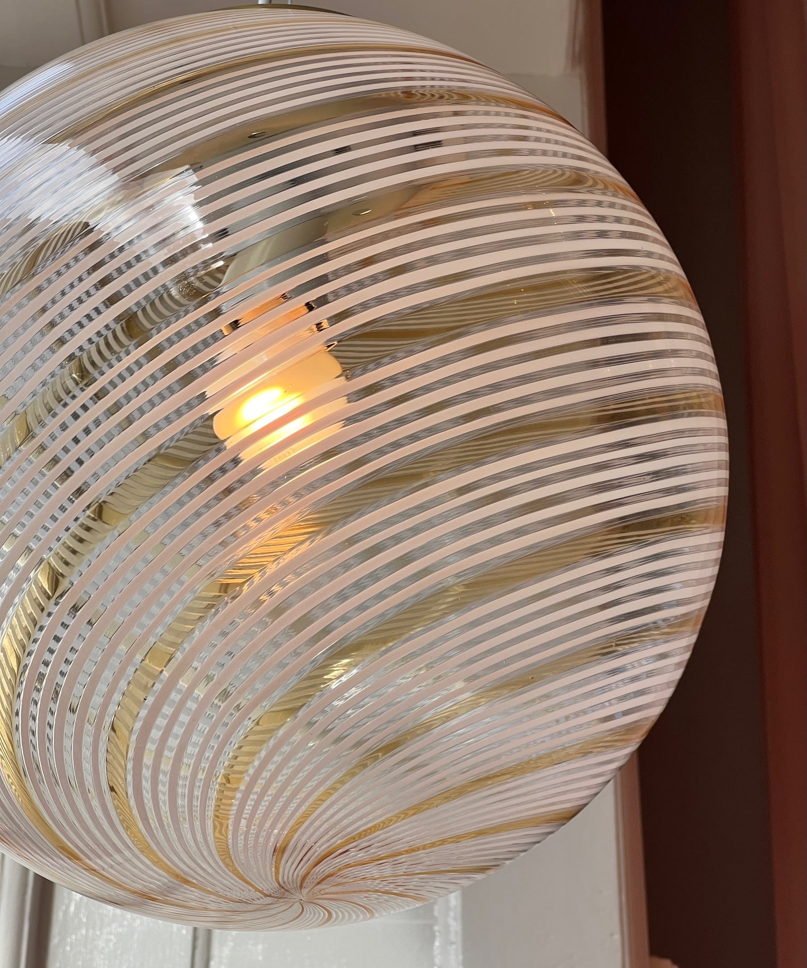 Vintage Murano golden/transparent ceiling lamp (D35)