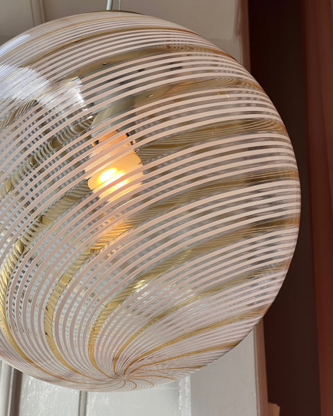 Vintage Murano golden/transparent ceiling lamp (D35)