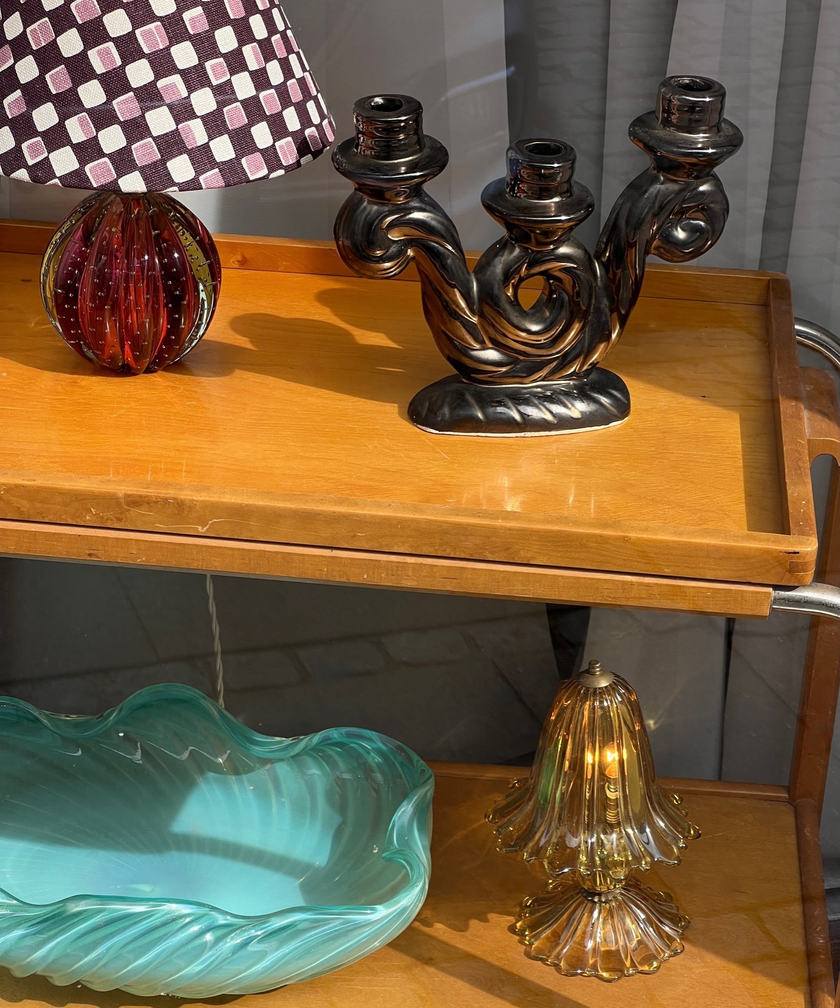 Vintage Vallauris ceramic candle holder