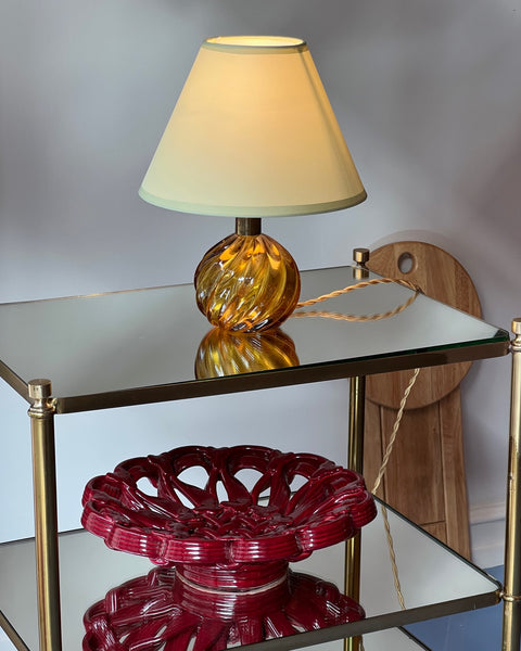 Vintage amber Murano table lamp (with shade)