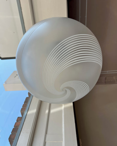Vintage white / blured swirl Murano ceiling lamp (D45)
