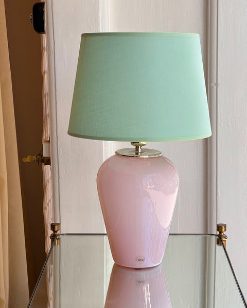 Vintage light pink Murano table lamp (with shade)