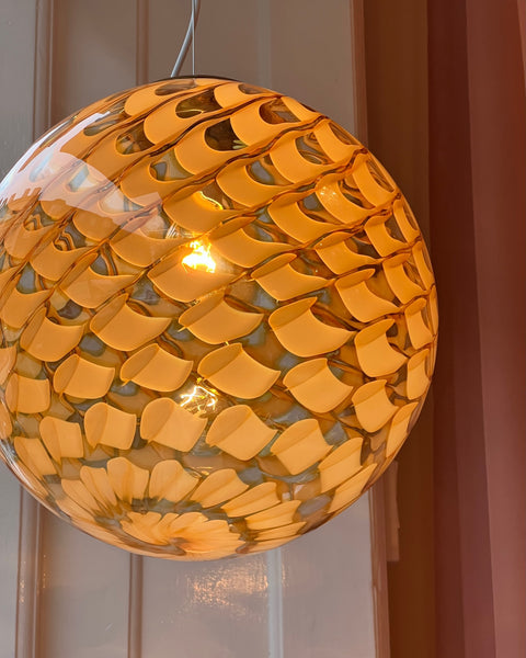 Vintage golden clear Murano ceiling lamp (D35)