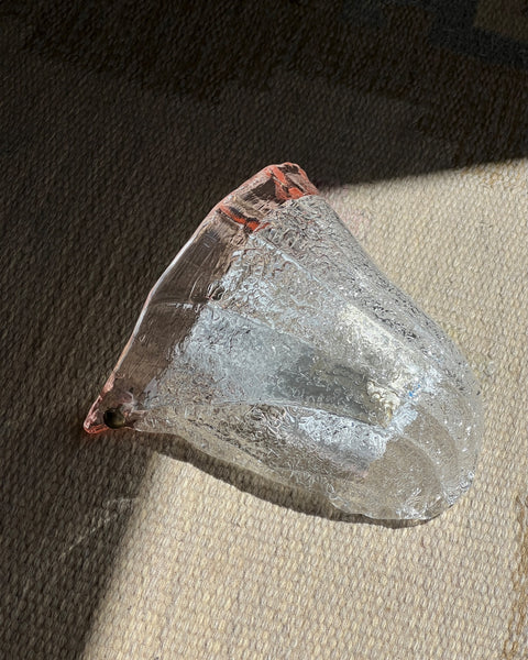 Vintage pink/clear Murano shell wall lamp
