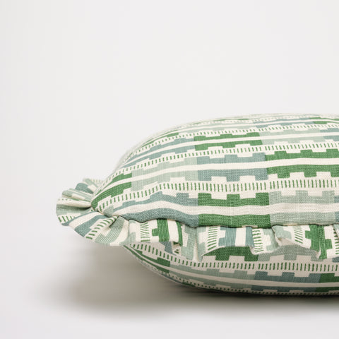 Marianne ruffled cushion - Green
