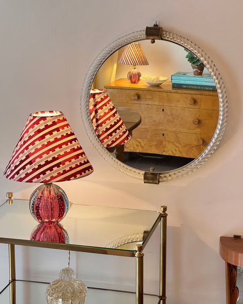 Vintage Italian mirror with twisted clear glass frame