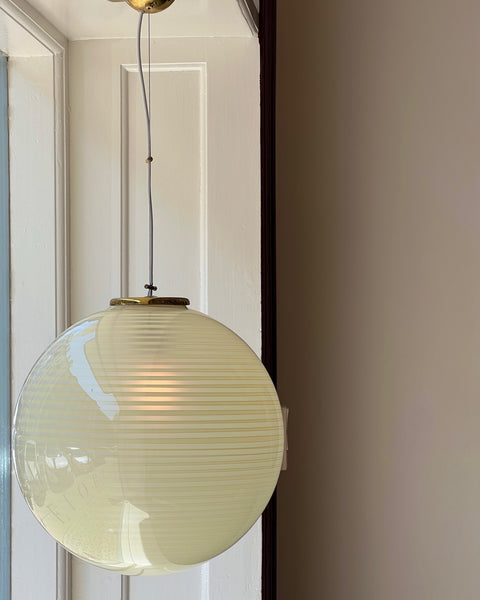 Vintage yellow/cream swirl Murano ceiling lamp (D40)
