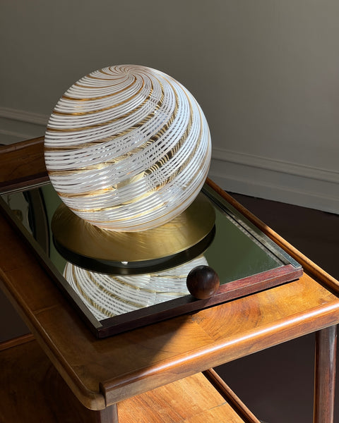 Vintage golden/white Murano table lamp