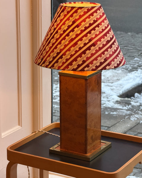 Vintage large burl wood table lamp