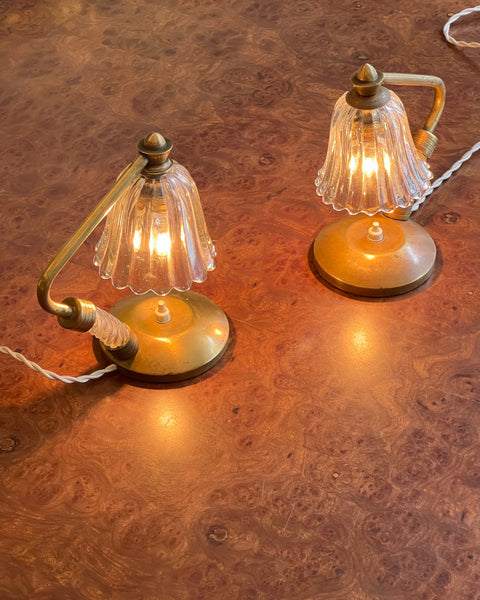 Vintage clear Murano table lamps (2 available)