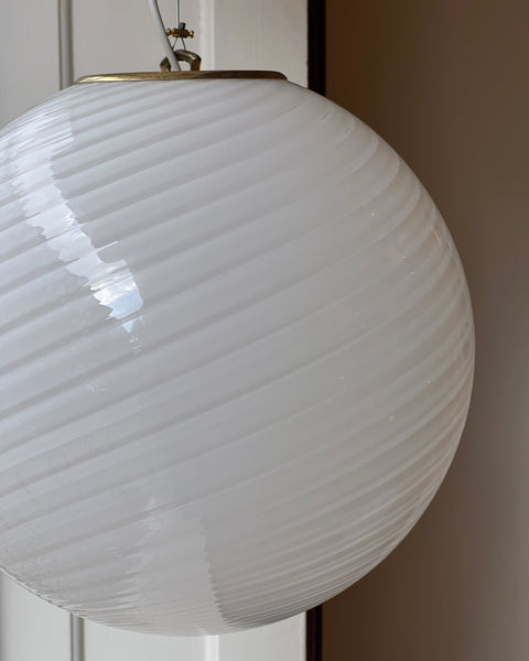 Vintage Murano white swirl ceiling lamp (D40)