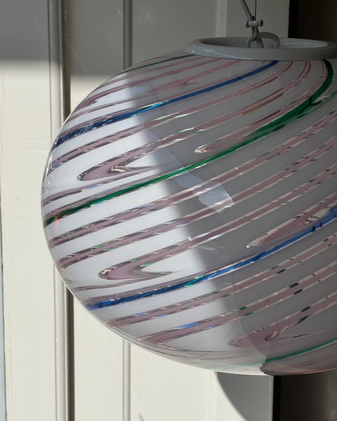 Vintage oval Murano multi-coloured/transparent ceiling lamp (D50)