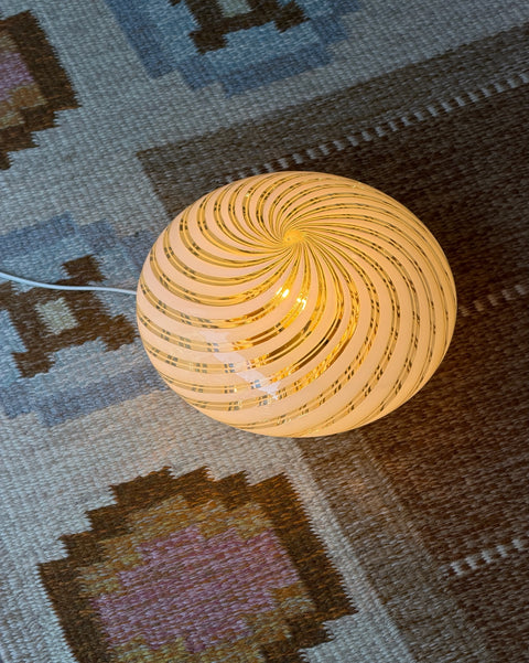 Vintage Murano clear/golden swirl ceiling/wall lamp (D25)