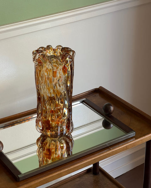 Vintage amber/brown Murano vase