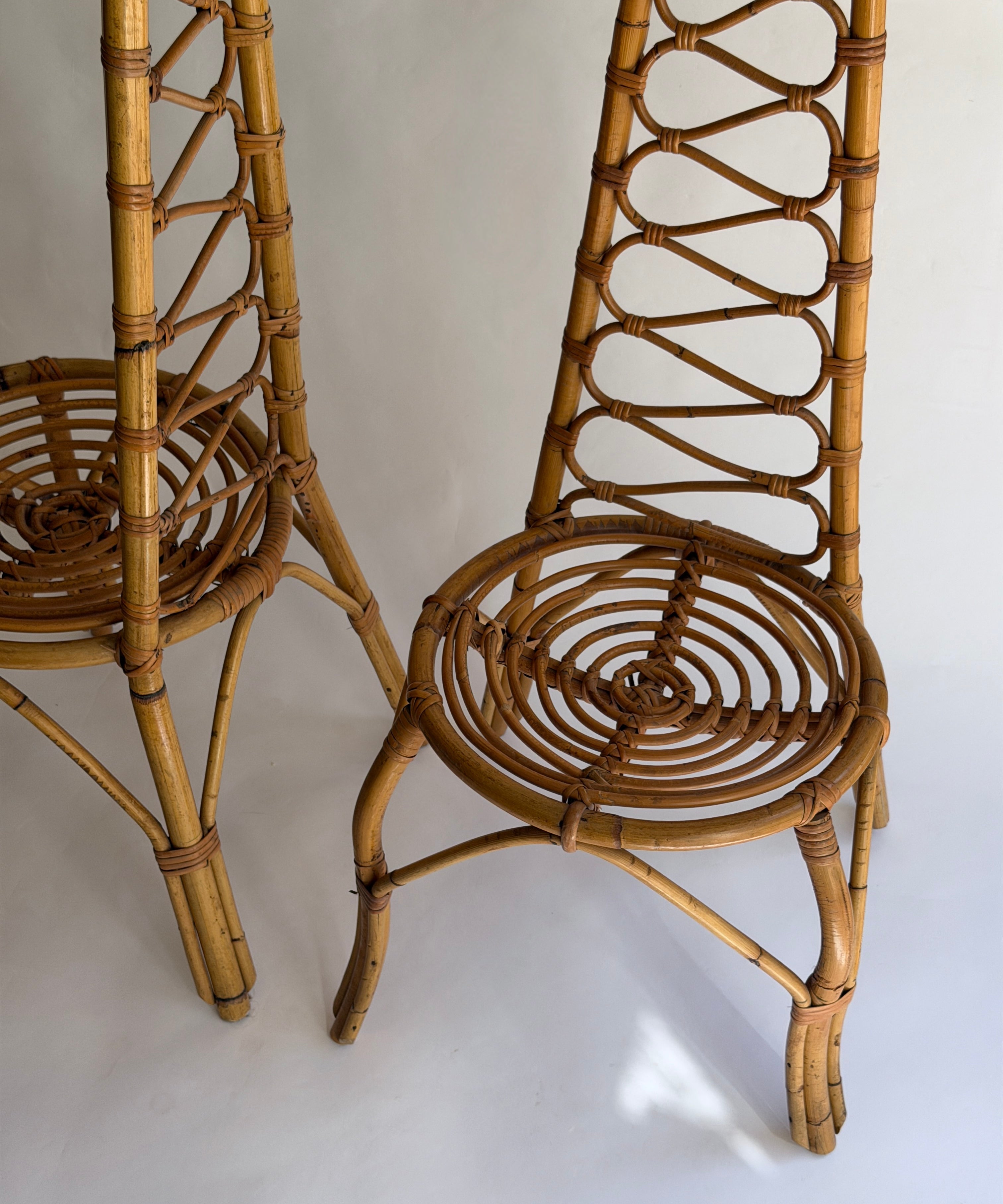 Vintage rattan/bamboo chair, Italy, 1960s (2 available)