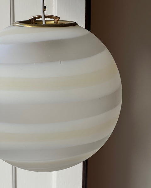 Vintage blured yellow/white swirl Murano ceiling lamp (D35)