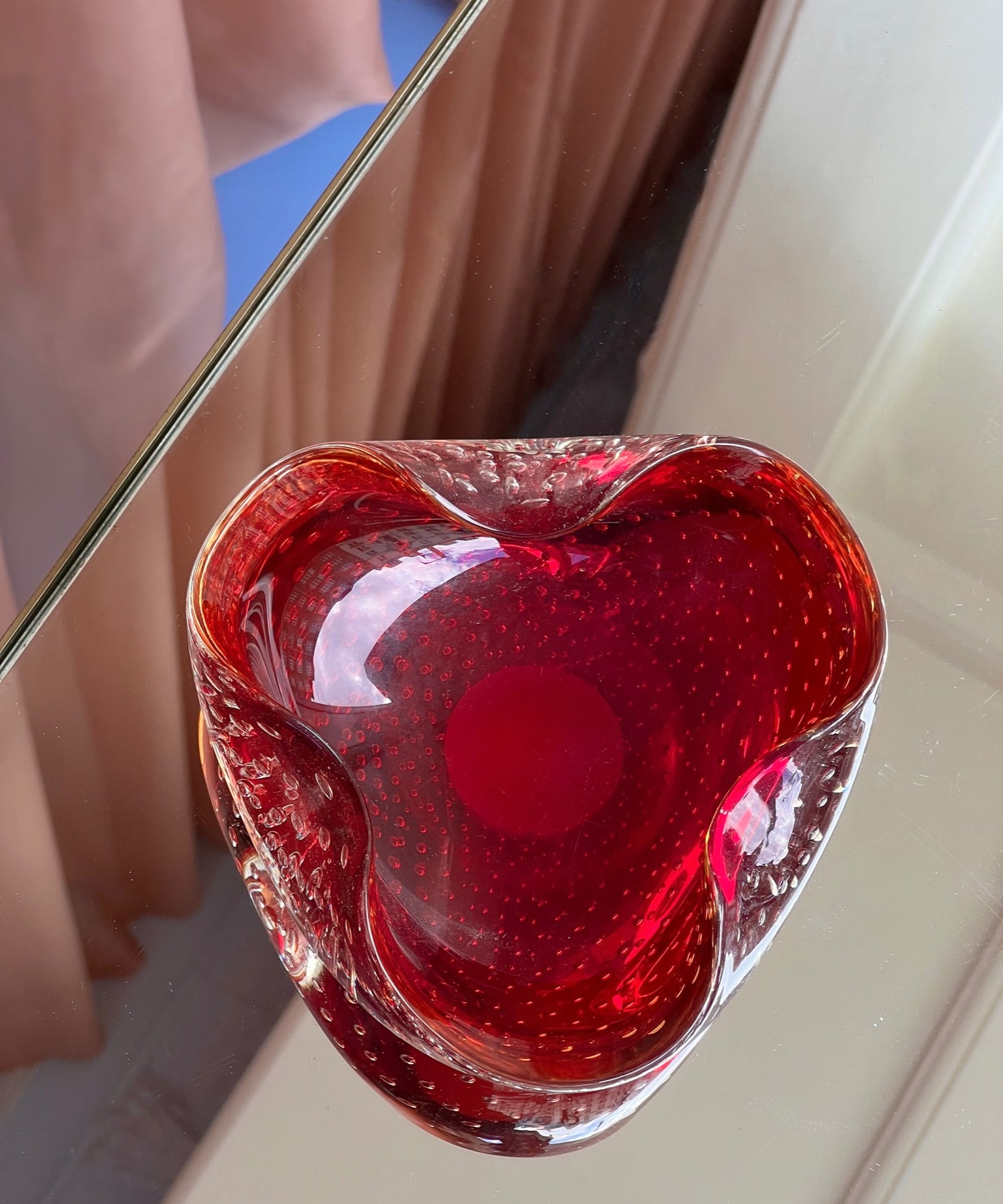Vintage red Murano bowl