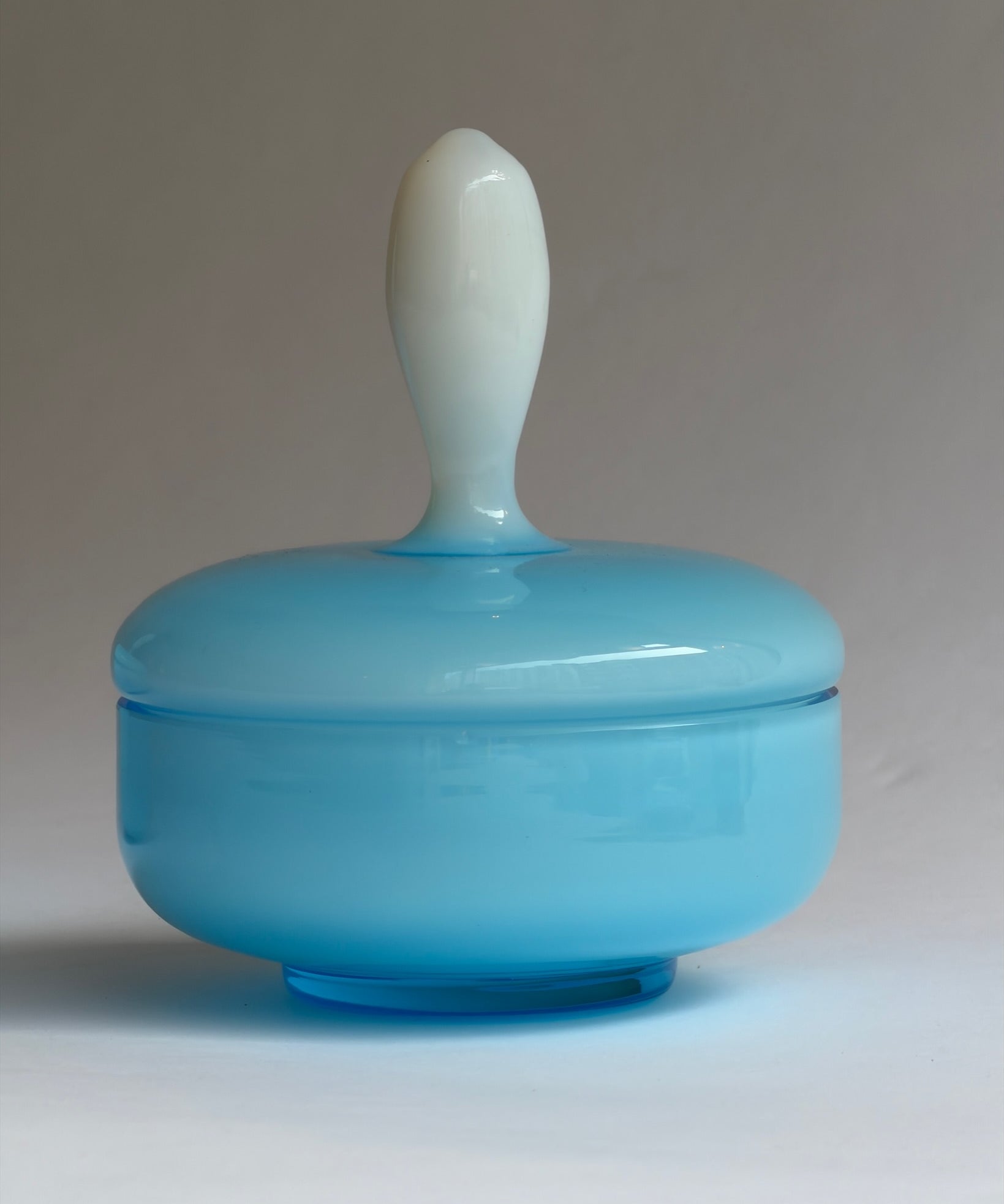 Vintage opal blue Murano bonbonniere