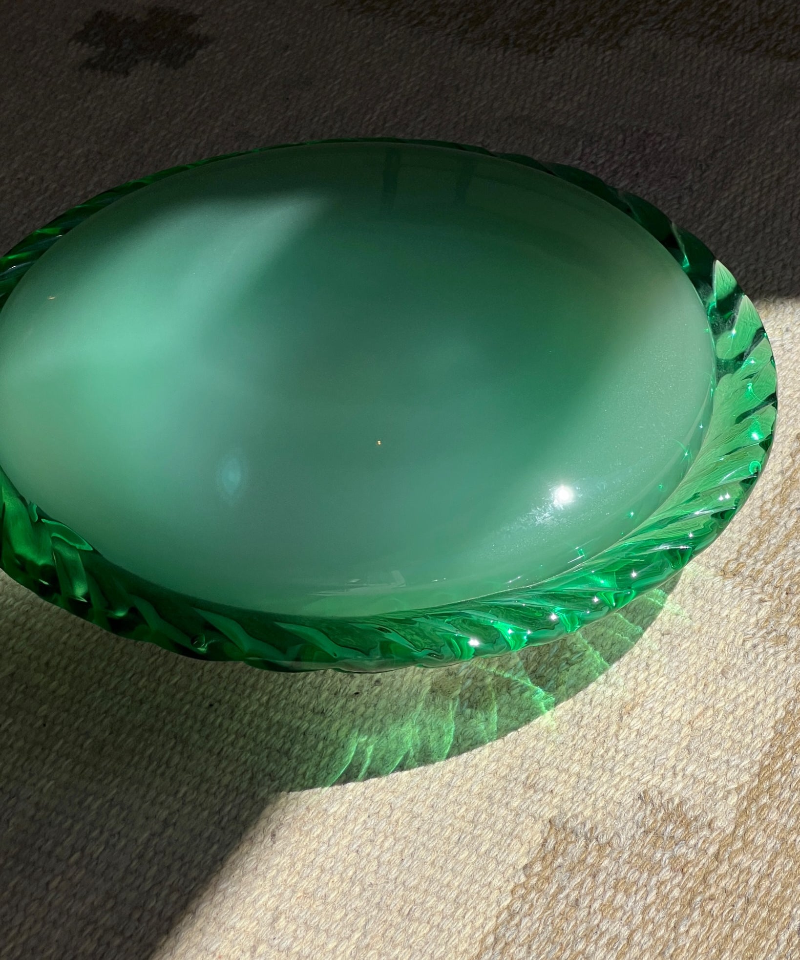 Vintage green Murano ceiling/wall lamp (D35)