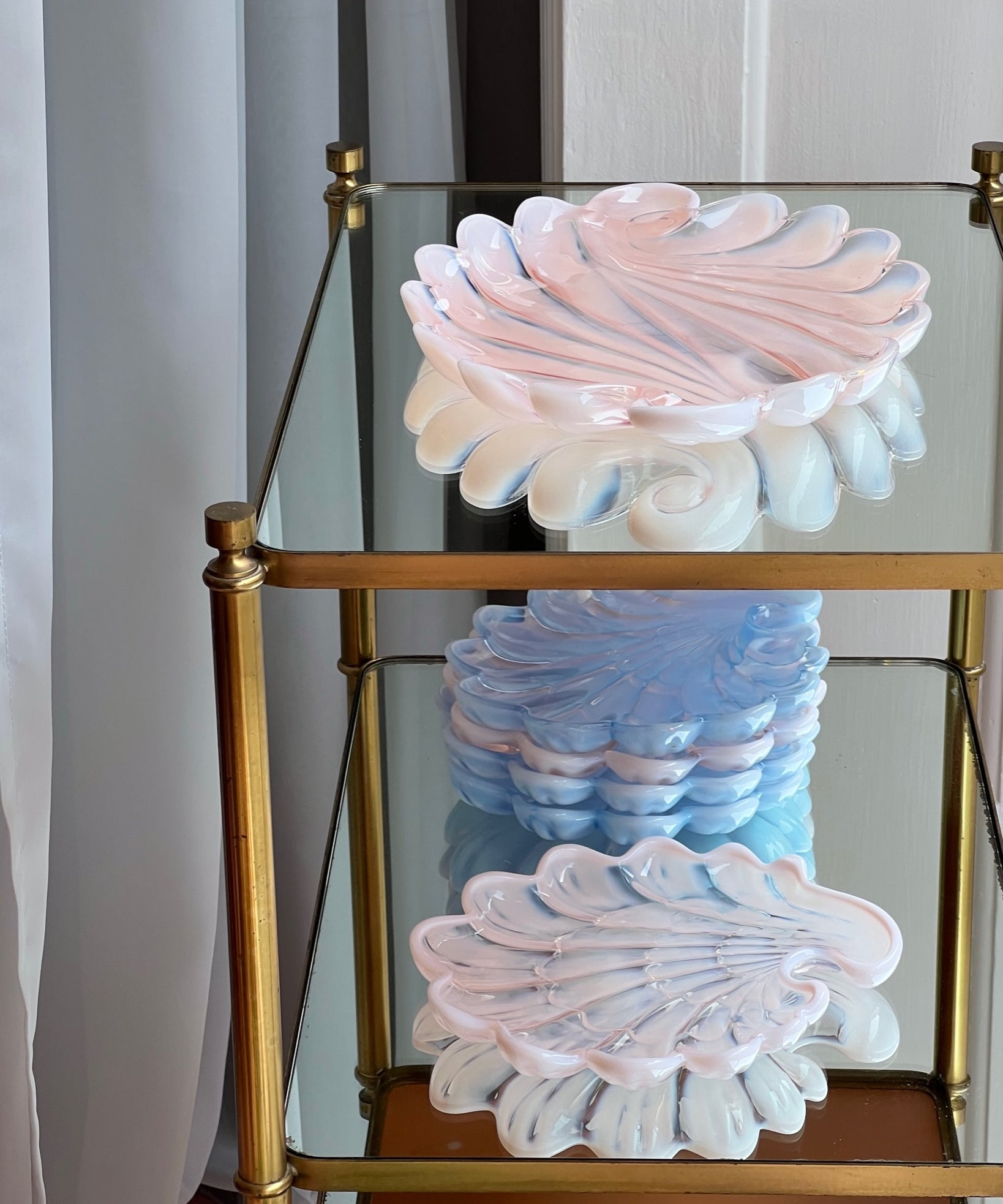 Vintage opal pink shell bowl
